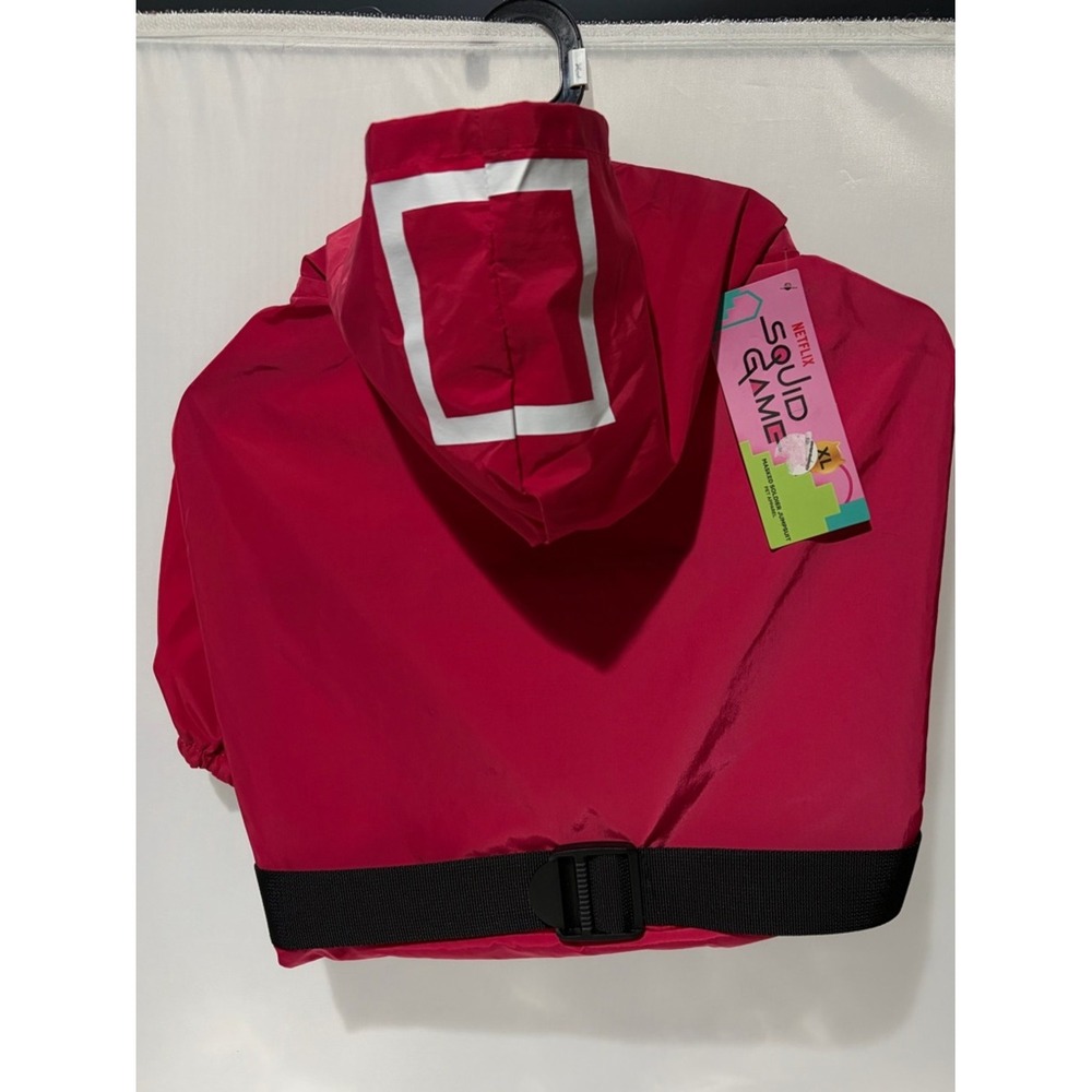 Squid Game Red Guard Hooded Cape with White Square Jumpsuit - Canine